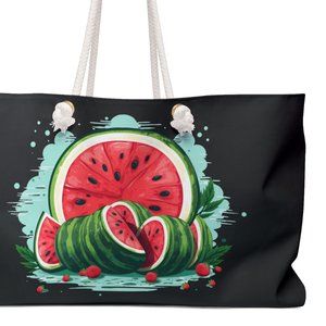 Watermelon Oversized Tote Bag Palestinian Flag Colors Support Black Tote Bag